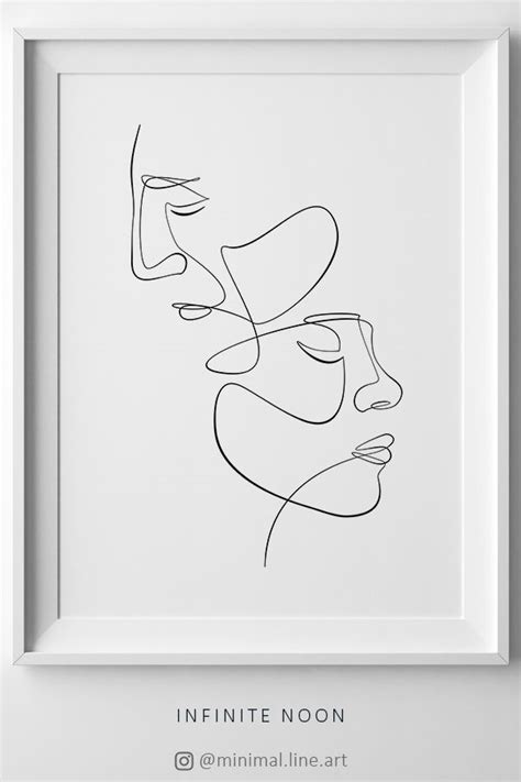 Woman face figure line drawing, one line woman printable wall art, line art print, artwork face print, minimalist sketch, eye glasses print. Face Couple Line Art Printable, One Line Drawing, Abstract ...