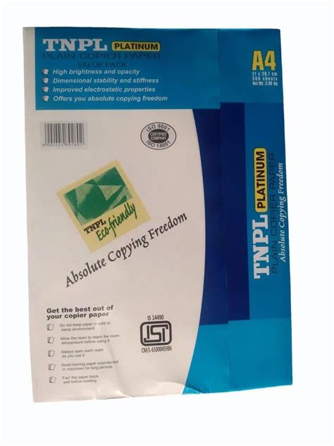 80gsm Tnpl A4 Size Copier Paper Roughness Smooth At Rs 297ream In