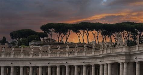 Sunset On Vatican City Rome Italy Stock Photo Image Of Ancient