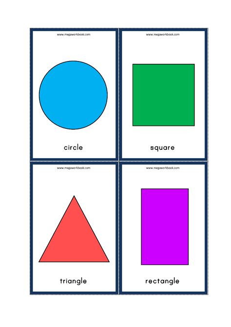 2d Shapes Flash Cards Circle Square Triangle Rectangle Shapes