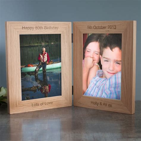 Personalised Solid Oak Double Photo Frame The T Experience