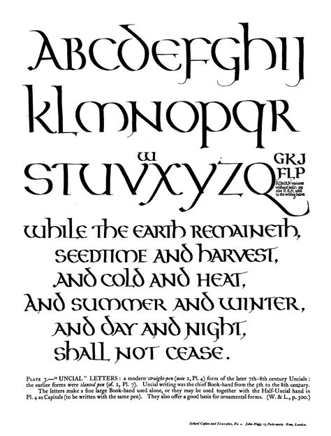 Unciais 9th Century Anglo Saxon Script Font Hand Lettering Alphabet