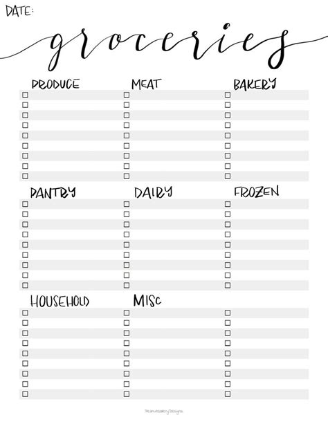 You can create a grocery list with the app and share it with the other members of the family. Printable Grocery List Template PDF Instand Download | Etsy