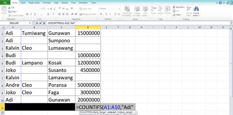Cara Membuat Rumus Countifs Di Excel Gini Caranya Riset
