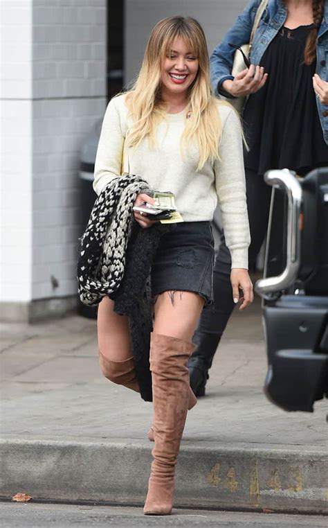 Follow me on facebook, twitter and instagram for updates: Hilary Duff Winter Chic in Gianvito Rossi Knee-High Boots