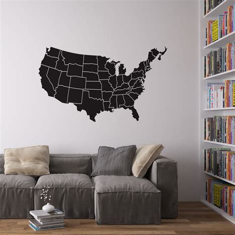 Map Of United States Of America Wall Art Vinyl Revolution