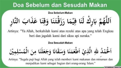 Doa Sebelum Makan Dan Doa Setelah Makan Sesuai Sunnah Makanan Jadi