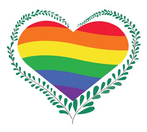 rainbow flag lgbt symbol on heart 533124 vector art at vecteezy