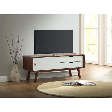 White open tv stand in contemporary mid century style. mid century TV stand oak white - Google Search | Mid ...