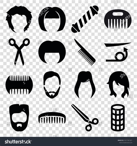 Haircut Icons Set Of 16 Editable Filled Haircut Icons Such As Barber
