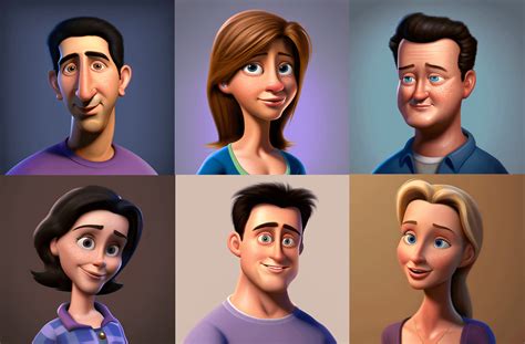 Friends Characters In Pixar Style R Aigrinding