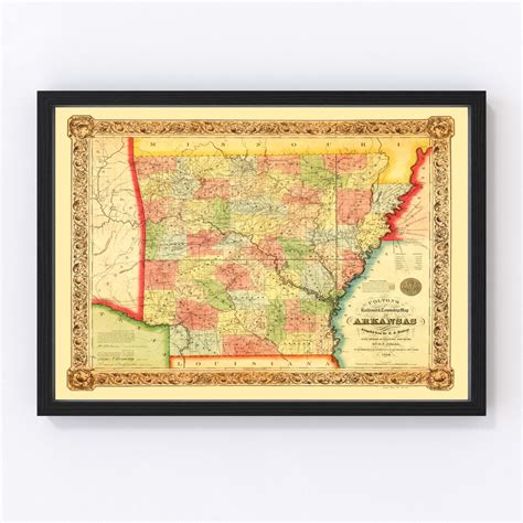 Vintage Map Of Arkansas 1854 By Teds Vintage Art