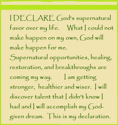 Day 21 I Declare Gods Supernatural Favor Over My Life I Declare