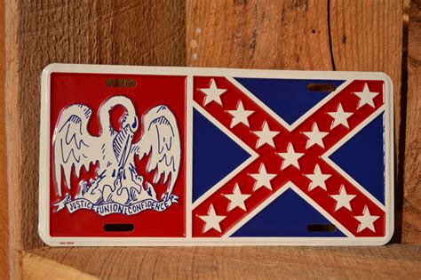 Louisiana Battle Flag Combo License Tag