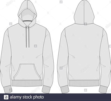 Hoodie Sweatshirt Overall Technical Fashion Drawing Flat Sketch