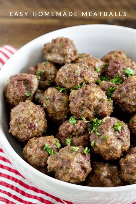 Easy Homemade Meatballs Recipe YellowBlissRoad Com