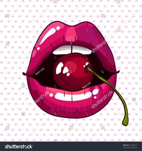 Cherry Lips Stock Vector 191950727 Shutterstock