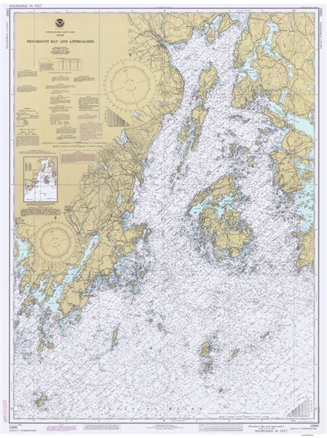 Penobscot Bay And Approaches 1985 Maine Nautical Map 80000 Etsy