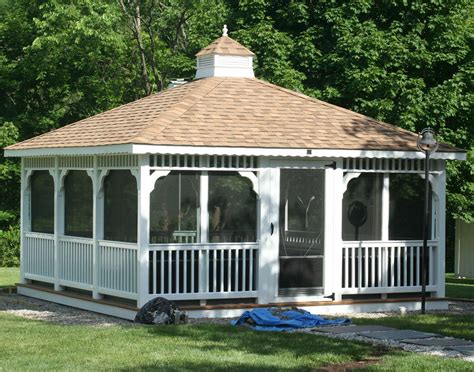 In a shade structure, the overall architectural design and the roof style is usually what determines whether a shade structure is called a gazebo, pergola or pavilion. Vinyl Single Roof Rectangle Gazebos | Gazebos by Style ...