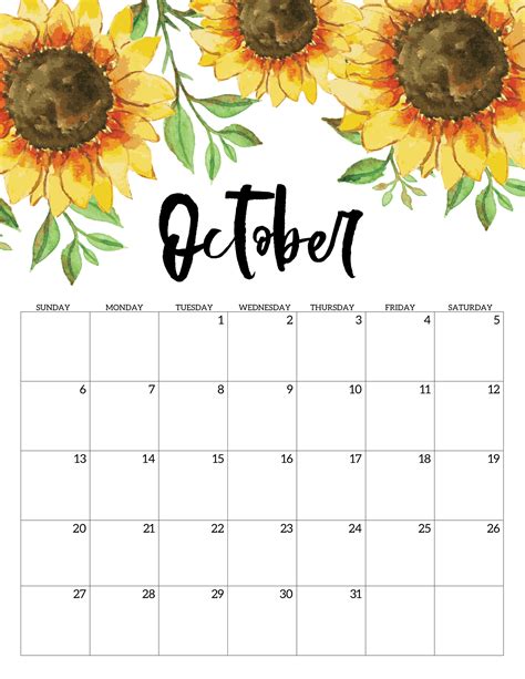 Download Printable Floral Design Monthly Calendar Pdf Download
