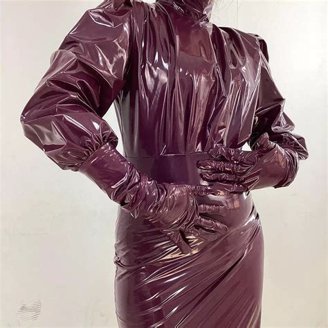 latex outfit latex dress vinyl raincoat pvc raincoat purple rain coat sissy maid dresses