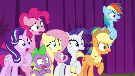 Image Main Ponies And Spike Gasping In Shock S8e7png My Little