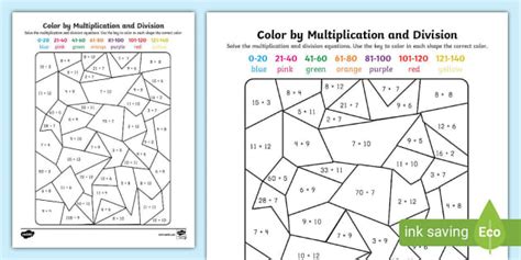 Free Color By Multiplication And Division Activity Twinkl