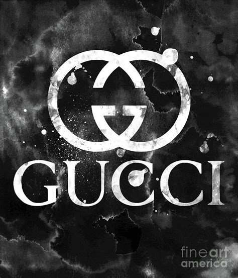 Gucci Logo Black 2 Digital Art By Del Art