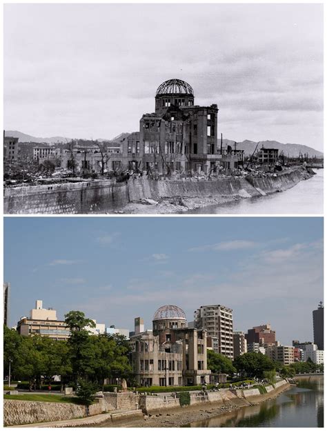 Then And Now Photos Of Hiroshima After The Bombing And Today