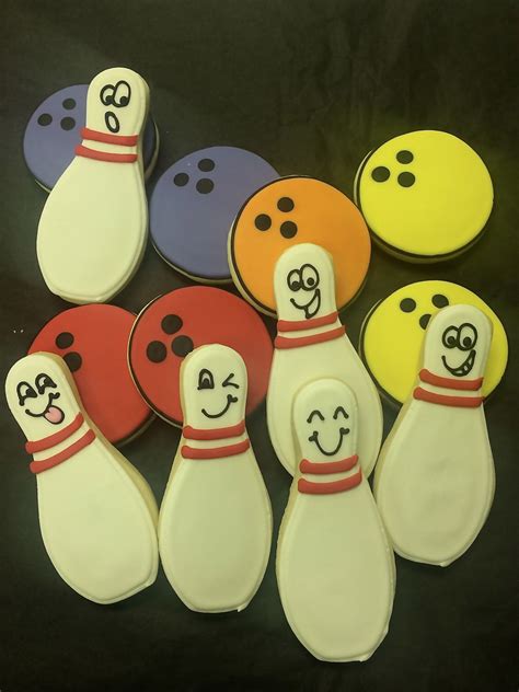 Bowling Theme Party Favors Bowling Pin Cookies Bowling Ball Etsy