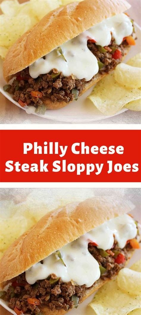 They taste like the classic philly cheesesteaks, but is made with ground beef and served with hamburger buns to resemble sloppy joes. Philly Cheese Steak Sloppy Joes - newsronian
