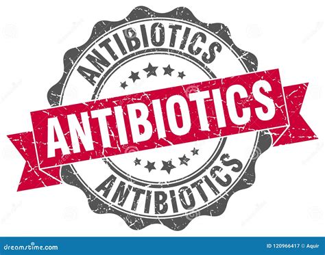 Antibiotics Seal Stamp Stock Vector Illustration Of Label 120966417
