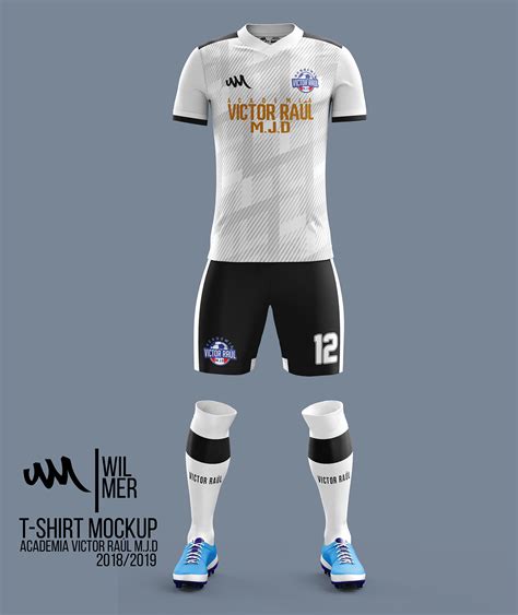 Download Men's Full Soccer Kit with V-Neck Shirt Mockup on Behance ...