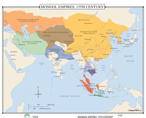 134 Mongol Empires 13th Century The Map Shop