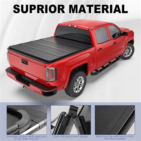 Buy Mostplus Quad Fold Hard Truck Bed Tonneau Cover Compatible With