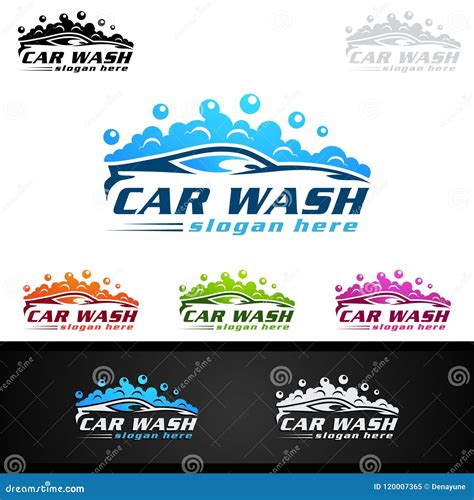 Car Wash Logo Cleaning Car Washing And Service Vector Logo Design Stock Vector Illustration