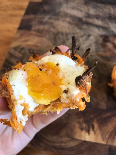 Shredded Sweet Potato Baked Egg Nests Recipe Food Recipes Healthy
