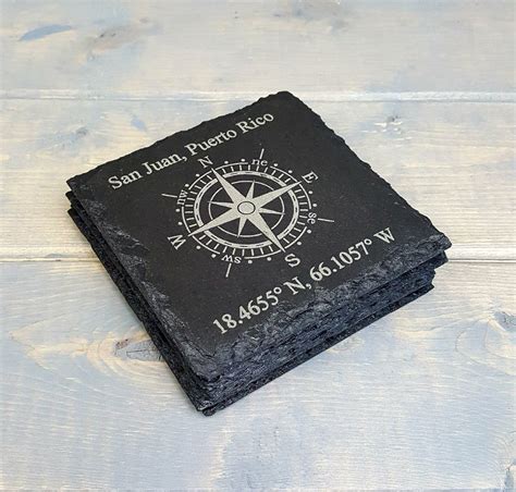 Personalized Laser Engraved Slate Coasters Set Of 4 Find It Only At