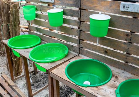 Green Washbasin In The Yard Hand Wash Basin Stock Photo Image Of