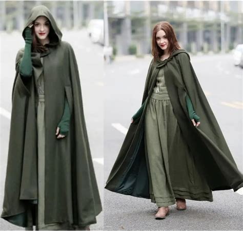 Medieval Cloak Hooded Coat Thin Women Vintage Gothic Cape Coat Long
