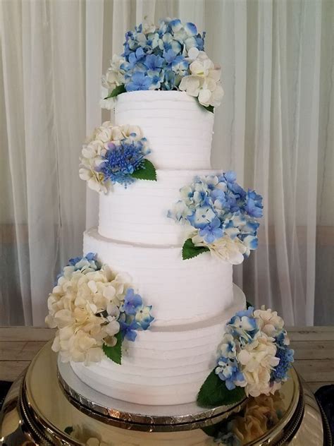 Blue Flowers Wedding Cake Wedding Cakes With Flowers Blue Wedding