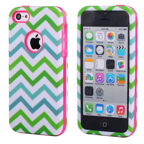 Iphone 5c Casekingcool 3in1 Plastic Tpu Deluxe Chevron Waves With