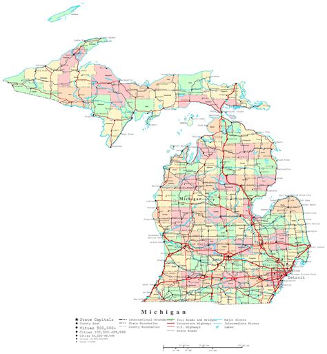 State Of Michigan Map Of Cities Amargo Marquita