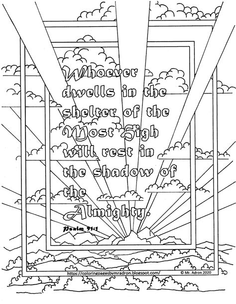 Luke 10:27 mindfulness coloring page. Coloring Pages for Kids by Mr. Adron: Free Psalm 91:1Print ...