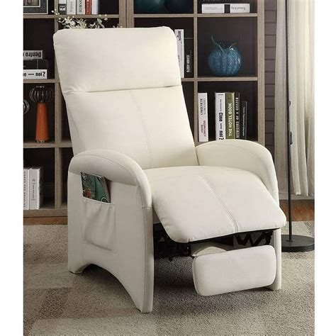 Modern White Faux Leather Recliner Chair