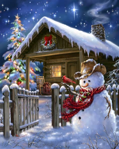 Christmas Cottage By Dona Gelsinger Christmas Pictures Christmas Art