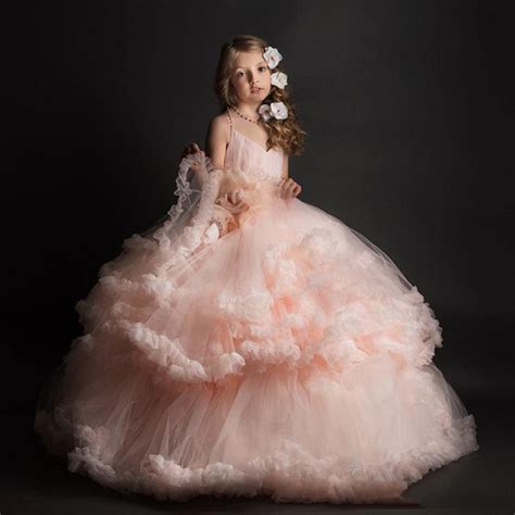 Girls Wedding Party Dresses Pink Ball Gown Pink Lovely Flower Girl