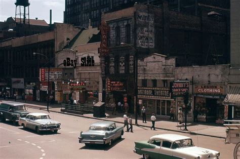 Details About 1960s Chicago State Street Scene Original 35mm Slide National Theater Chevy Cars