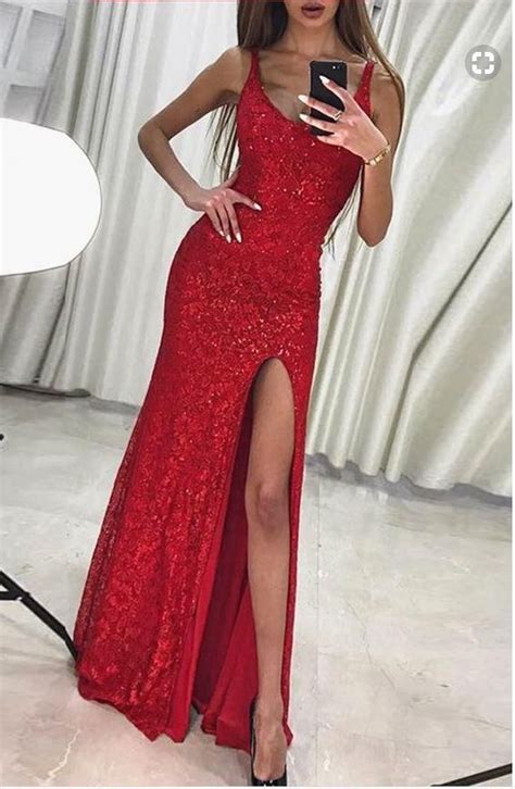 Las Vegas Dresses Red Lace Prom Dress Sparkly Prom Dresses Tight Prom Dresses
