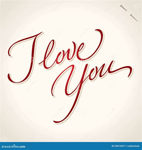 I Love You Hand Lettering Vector Royalty Free Stock Photography